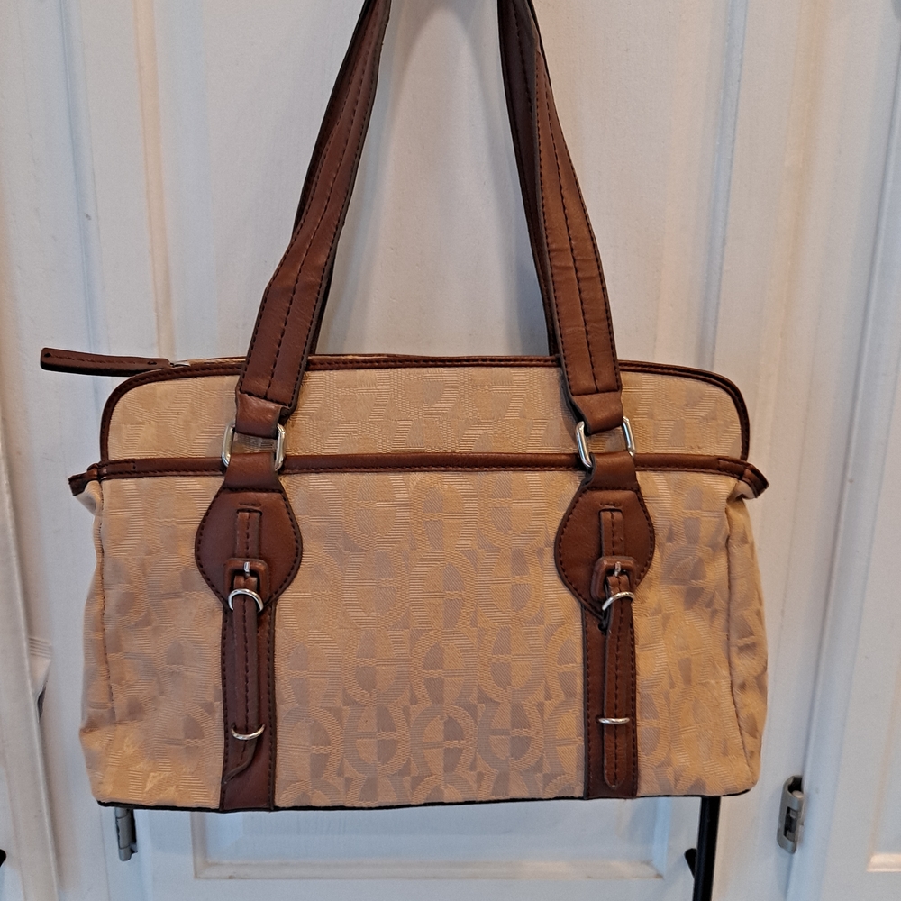 Etienne Aigner Vintage Monogram Collection 80s/90s Tan and Brown Shoulder Bag